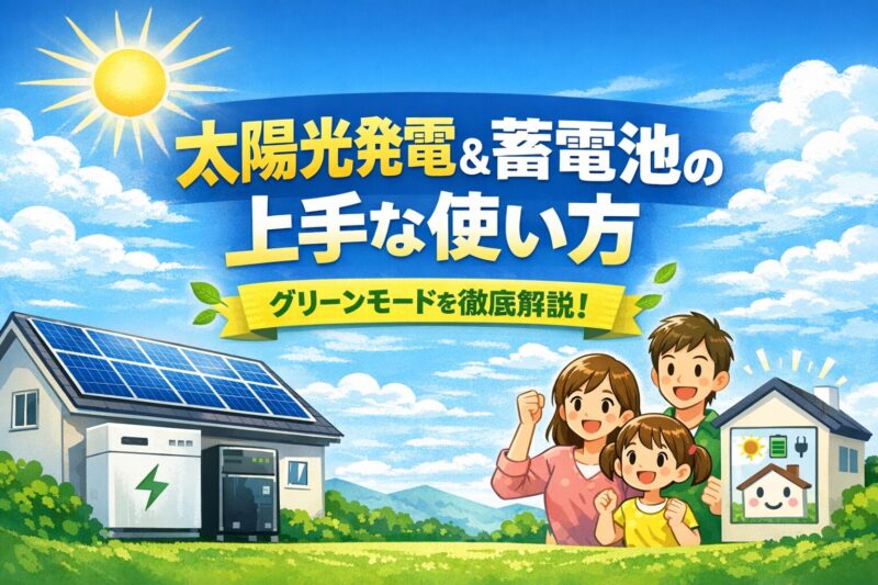 太陽光発電と蓄電池のセットでの正しい使い方を紹介！グリーンモード活用の基本も合わせて解説
