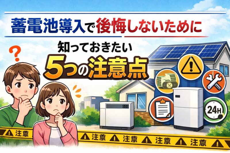 蓄電池導入で後悔しないために知っておきたい5つの注意点