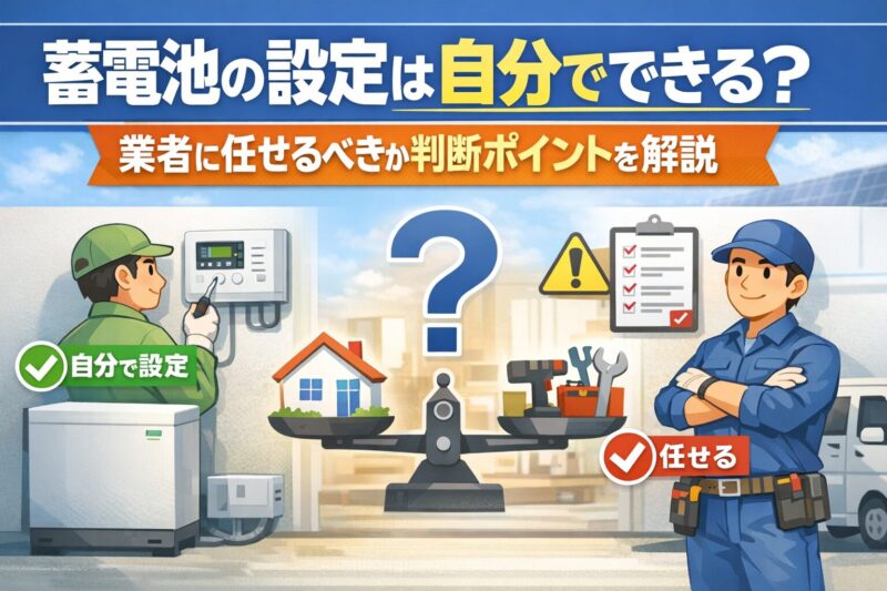 蓄電池の設定は自分でできる？業者に任せるべきか判断ポイントをわかりやすく解説
